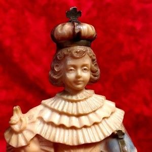 Vintage Infant Jesus of Prague Catholic Statue 8.5" Tall Saint Altar Novena